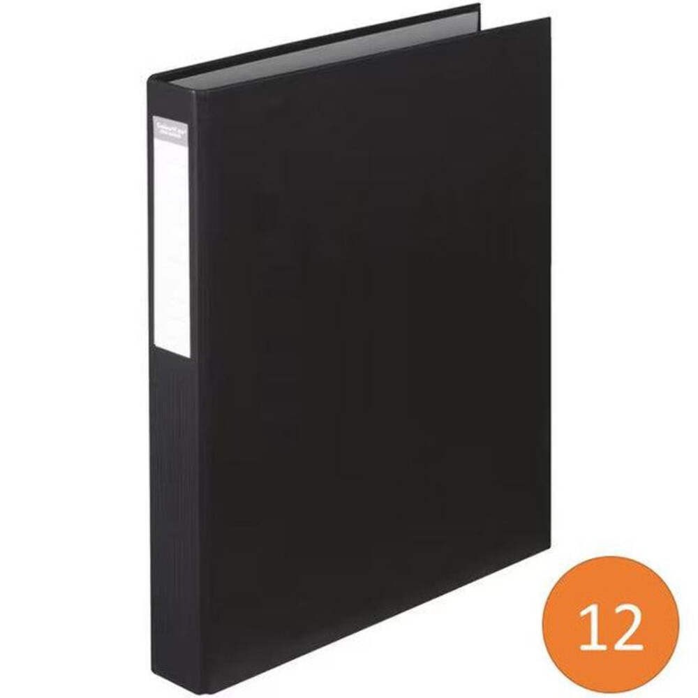 NEW Colourhide Ring Binder PE 2D 25mm A4 Black Box 12