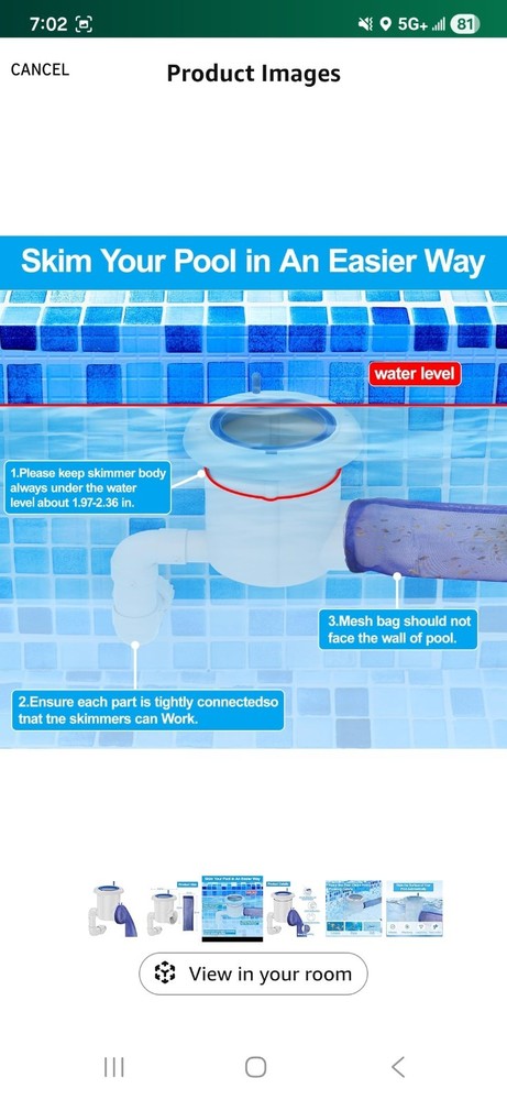 Automatic Pool Skimmer and Cleaner for Inground Pools