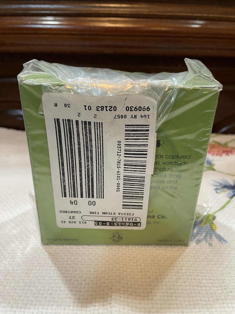 Fiesta Clock Timer Chartreuse NIB Sealed First Quality Not Seconds New