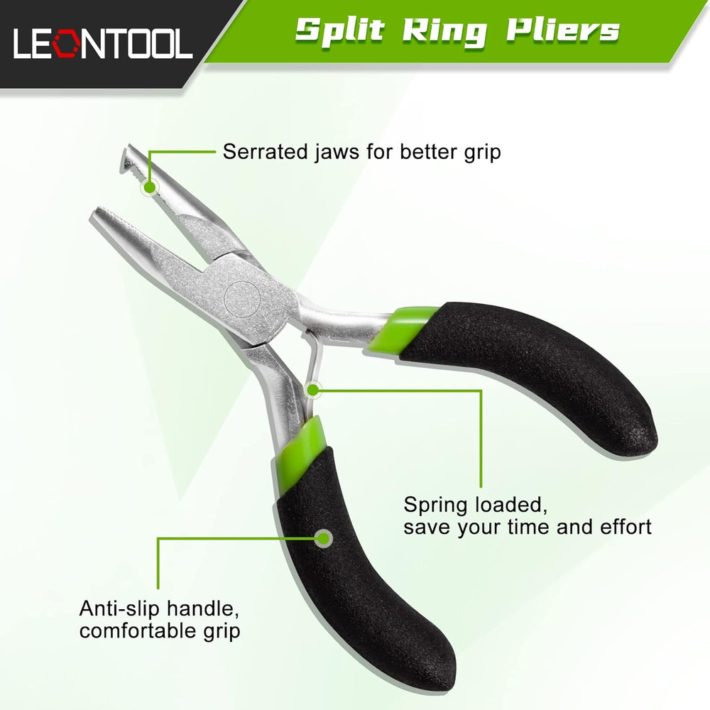 Mini Ring Opening Pliers with PVC Handles - Split Ring Pliers for Jewelry Making