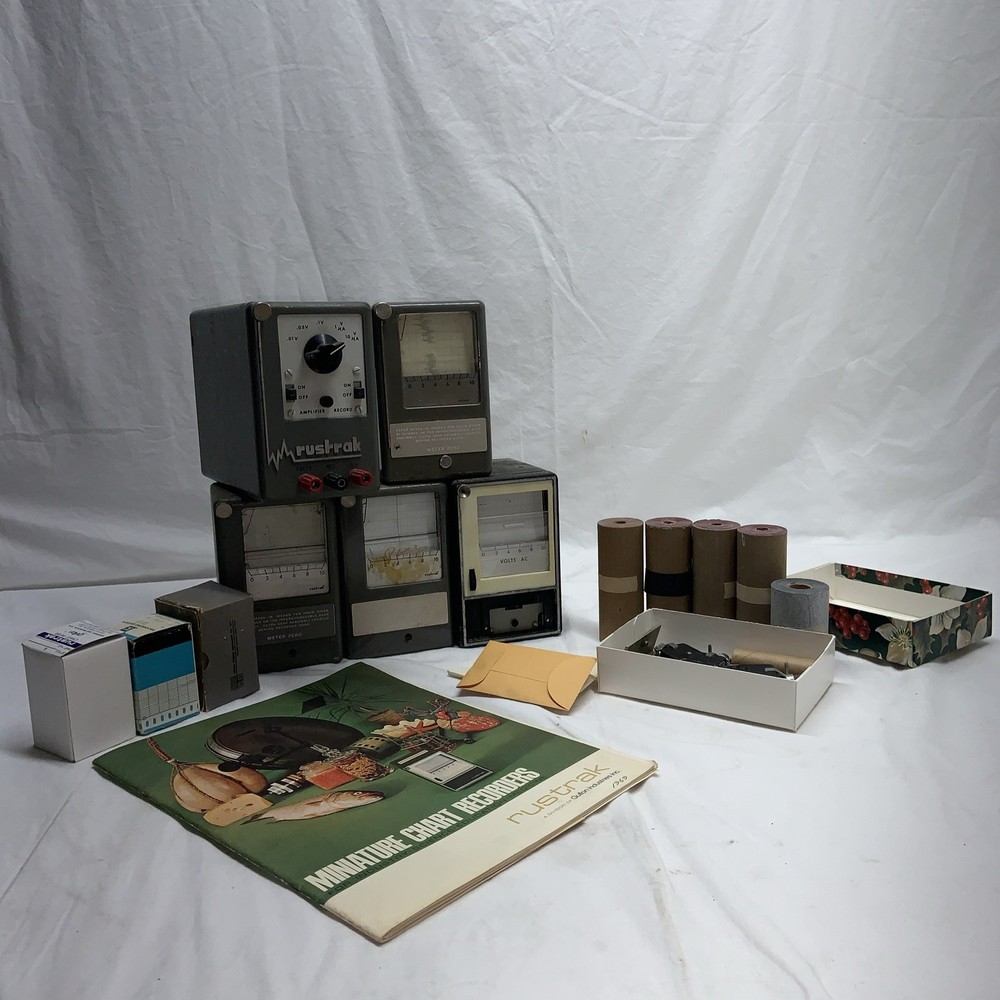 Rustrak Chart Recorders Analog Strip Recorders Amplifier W/ Extra Parts