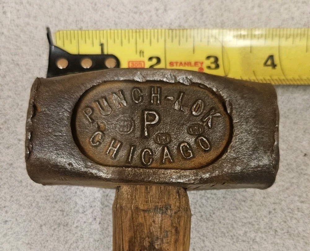 Vintage PUNCH-LOK "P" Hammer Chicago,Old Blacksmith tool