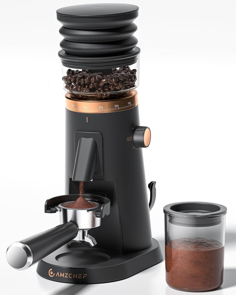 Coffee Grinder with 75 Settings Burrs Quiet Anti-Static Vacuum Container
