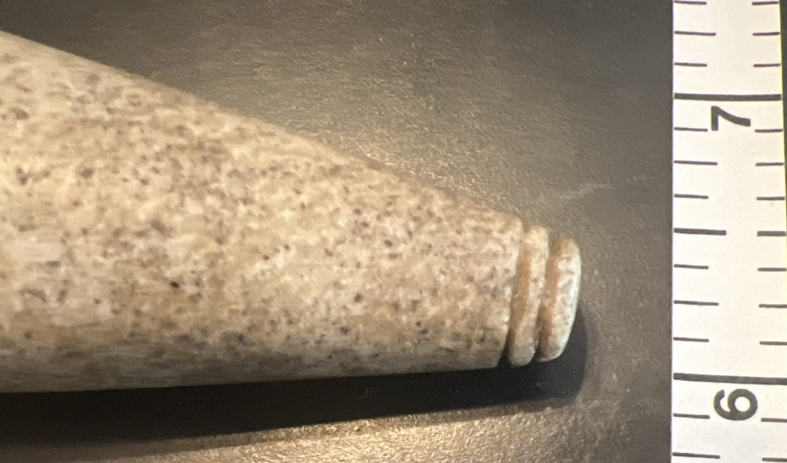 Gilcrease Double Grooved 3 5/8" Plummet from Arkansas Breckinridge CoA Arrowhead