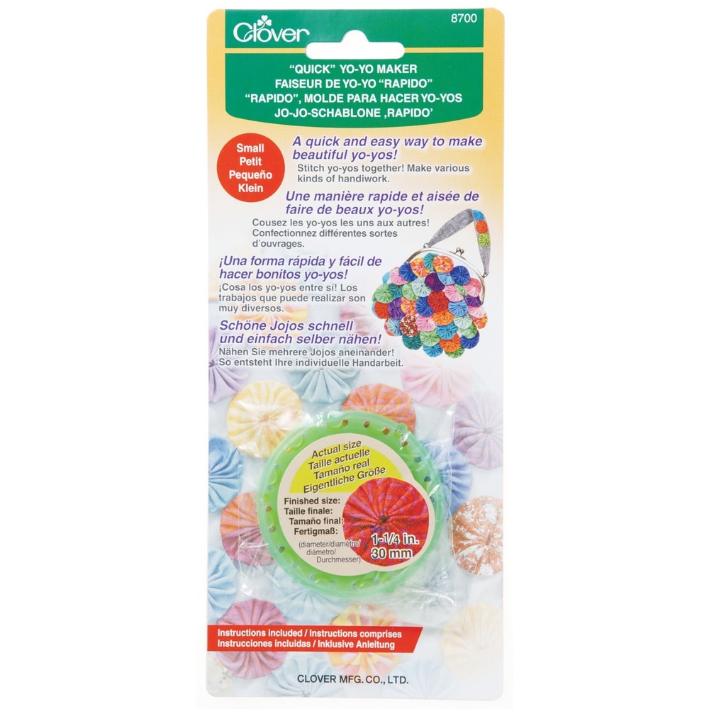 Clover Round Quick Yo Yo Maker - Small Large Butterfly Suffolk Puff Template