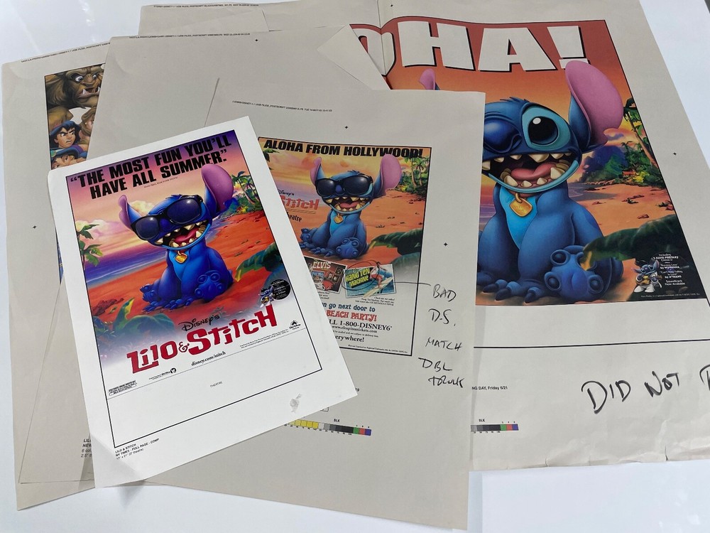 Lilo & Stitch  Lot Printer Proof Tear Sheet Ad Pad Printer Proof Sheets B