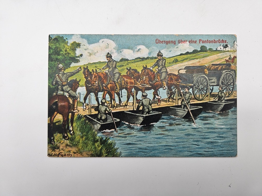 HA1942: Postcard Transition Over One Pontoon Bridge