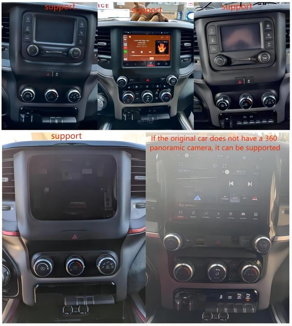 12.1" Car Navigation Radio for Dodge RAM 1500 2500 3500 2019-2022 GPS Player