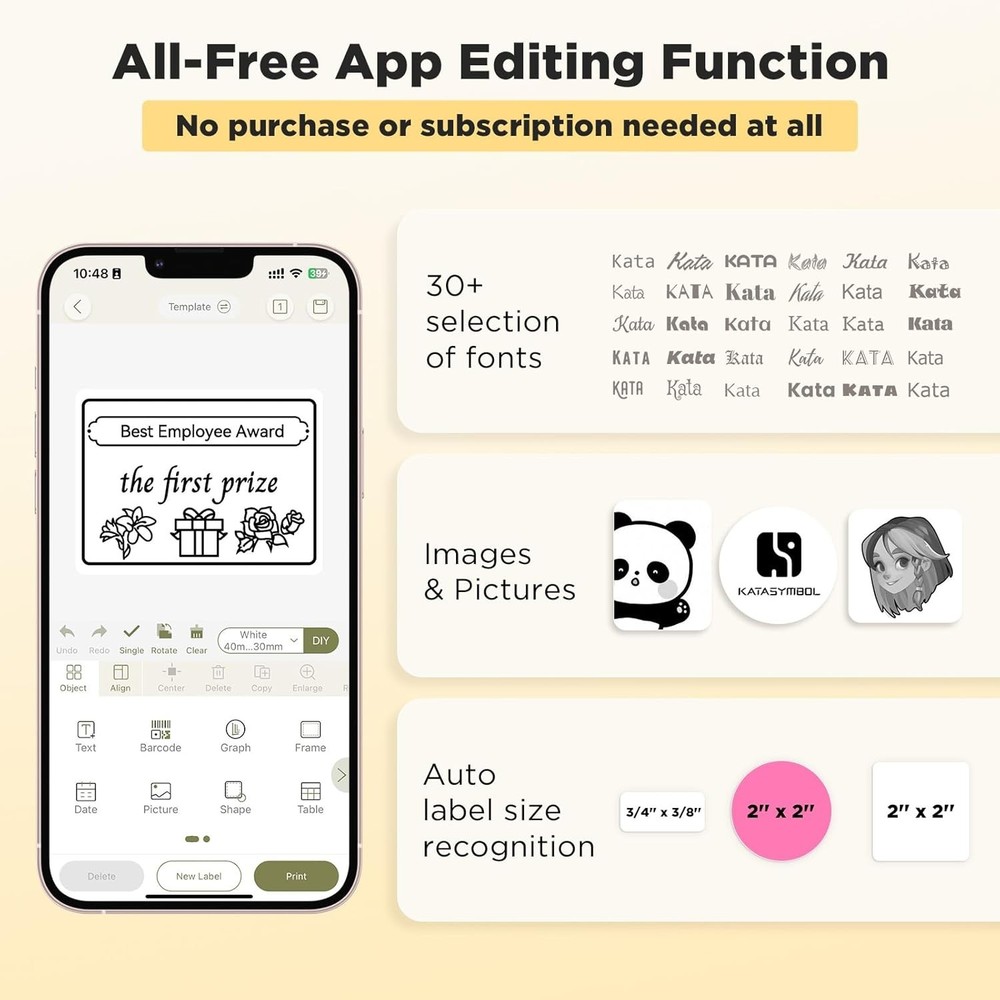 Portable Bluetooth Label Maker with Enhanced Image Quality and Waterproof Labels