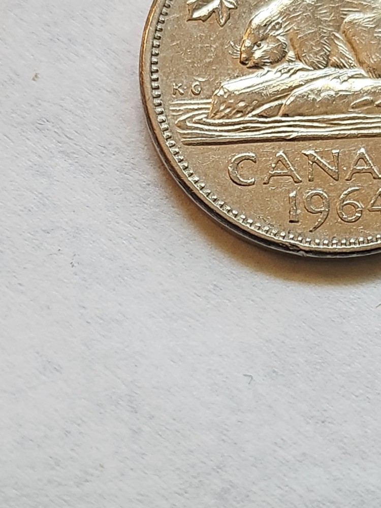 1964 Canada 5 cent circulated coin