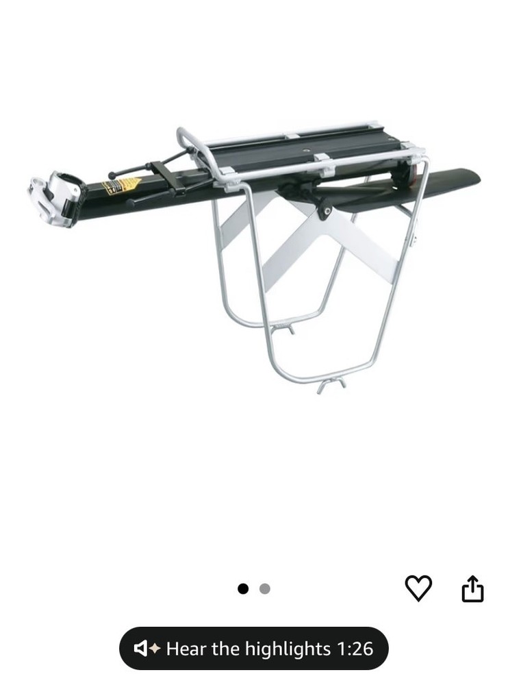 Topeak MTX Beam Rack, Trunk Bag, Side Frame used