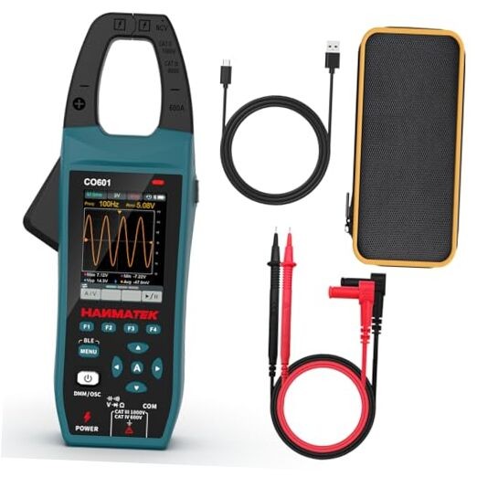 3-in-1 AC/DC Clamp Meter & Oscilloscope,5MS/s High Sampling Clamp oscilloscope