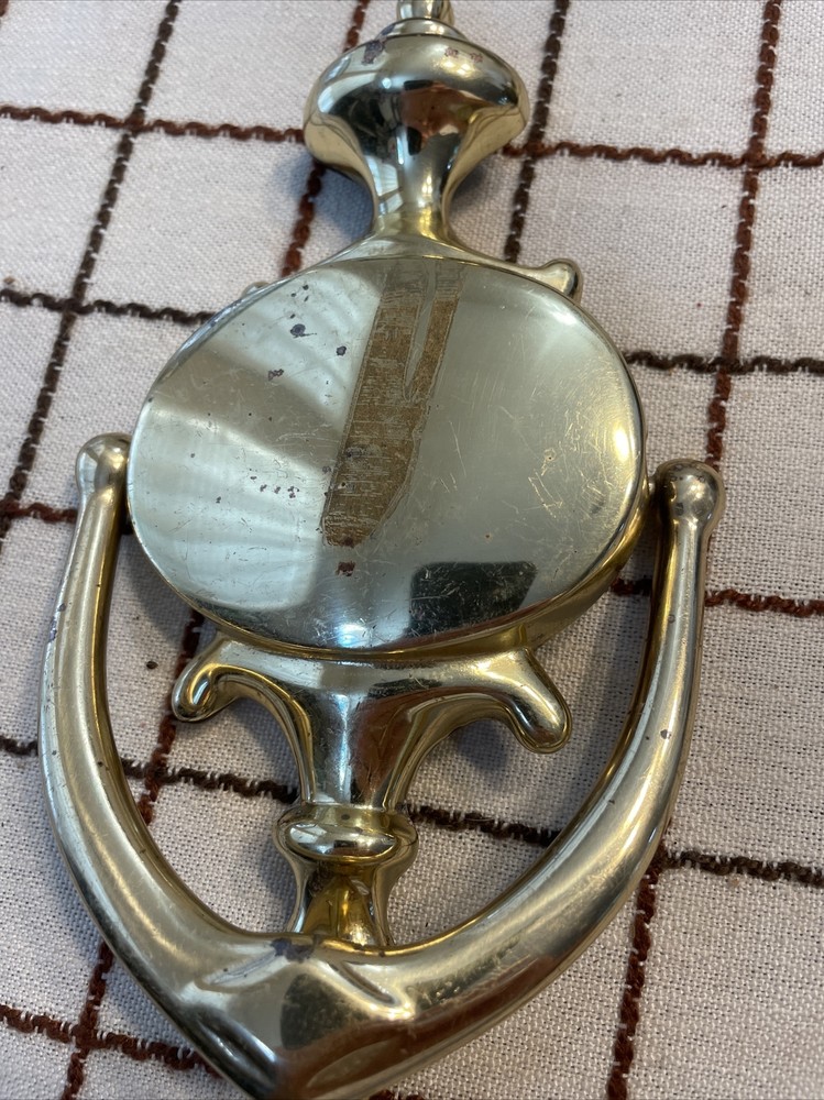 Vintage preowned Polished Solid Brass Door Knocker 9”x 4”Inch