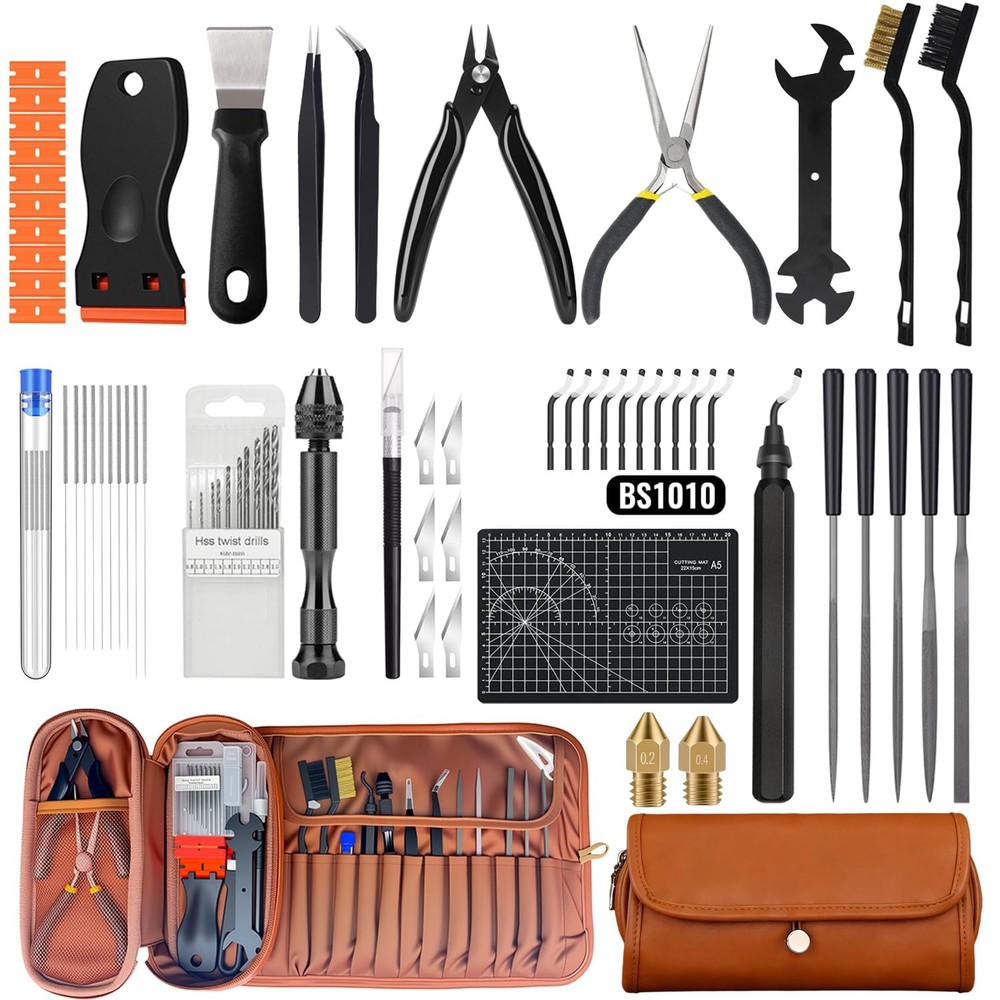 66Pcs 3D Printer Tools Kit W/ Storage Case All-in-One Accessories FDM/SLA