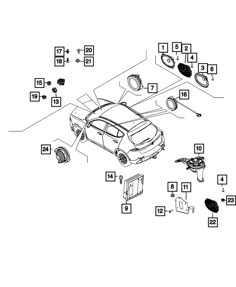 Genuine Mopar Sub Woofer Speaker 68607172AA