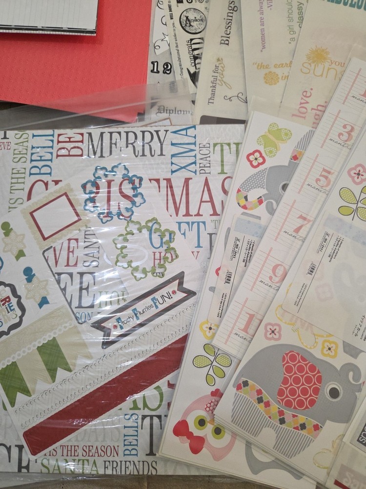 Creative Memories 200+ Pieces Papers/Borders/Stickers Ect. Case Included