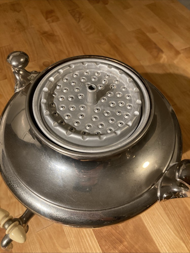 1924 Universal E9239 Coffee Percolator Set - 5pc Aladdin Urn - Mint Glass/Tray