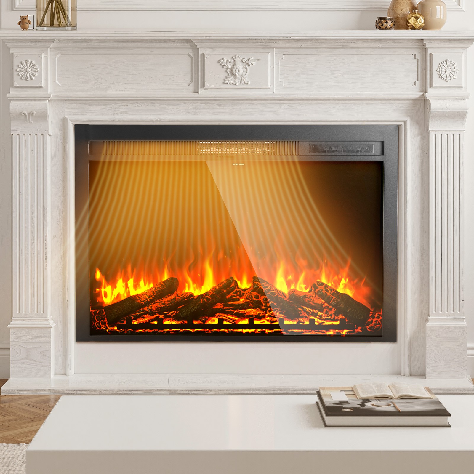 VEVOR 40in Electric Fireplace Insert Wall Recessed Heater 750W 1500W Remote