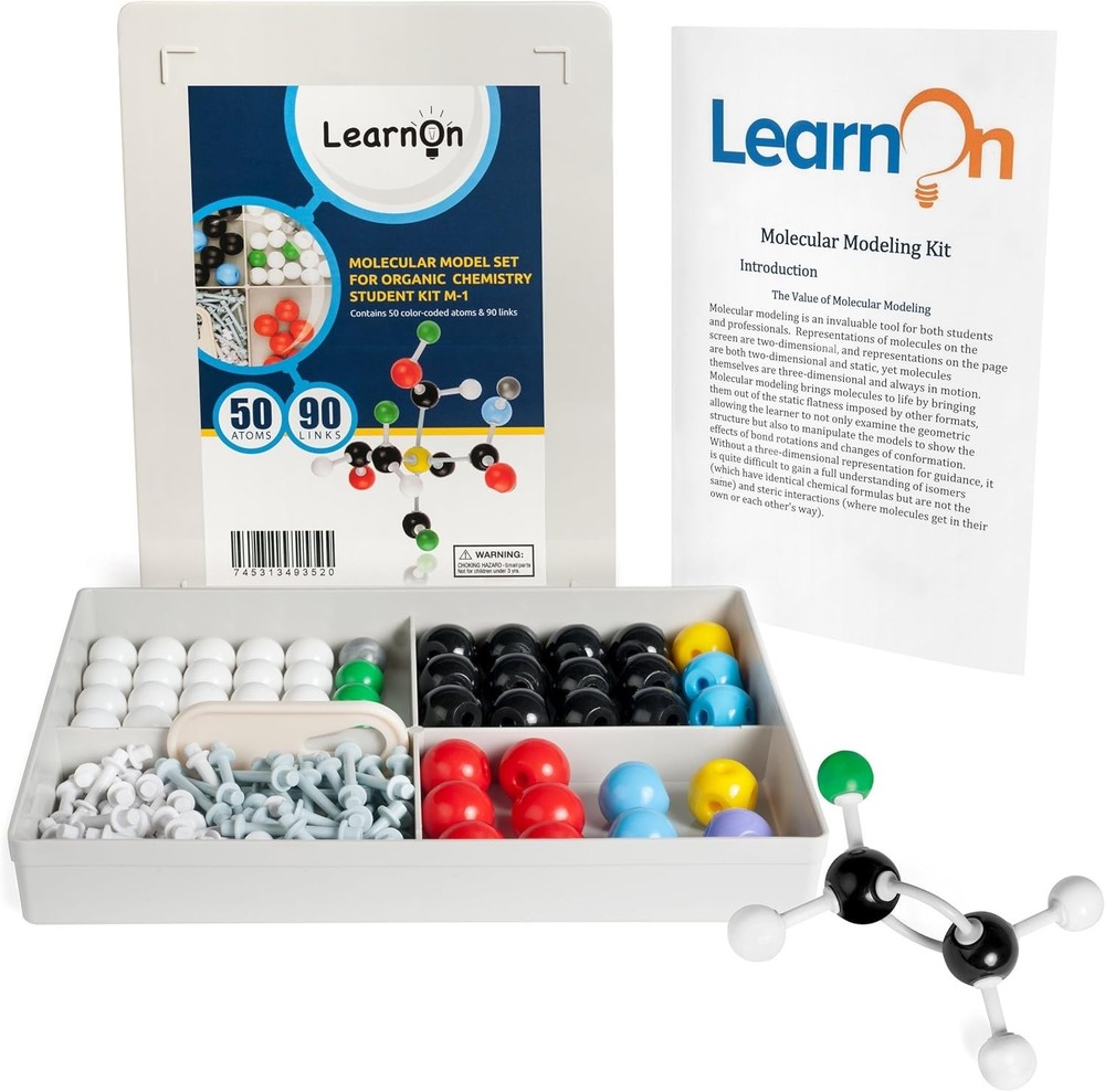 Organic Chemistry Molecular Model Kit for Ochem Students with User Guide 140 pcs