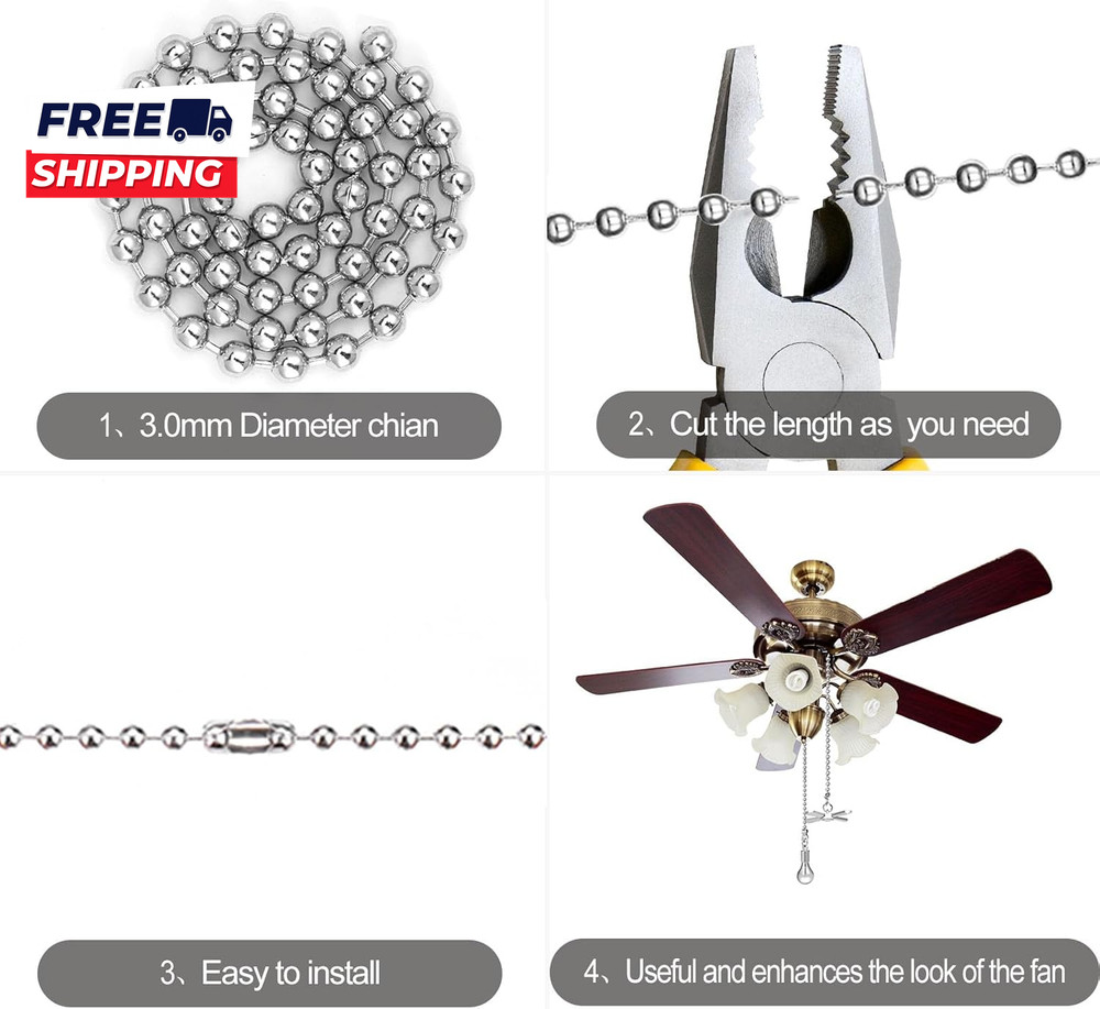 Ceiling Fan Pull Chain Ornaments 13.6 Inches Fan Pulls Extension Chains Set