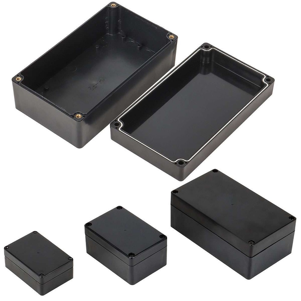 Waterproof Black Plastic Project Enclosure DIY Electrical Junction Box Dustproof