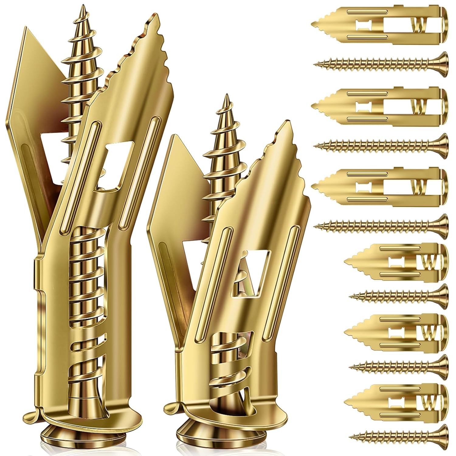 160 Pcs Self Drilling Drywall Anchors with Screws, 2Sizes 80 Sheetrock...