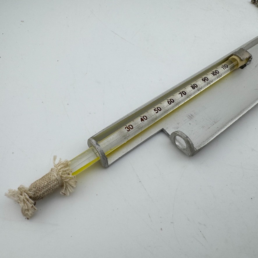 Vintage Wet Bulb Hygrometer Princo Aluminum Sleeve Leather Case