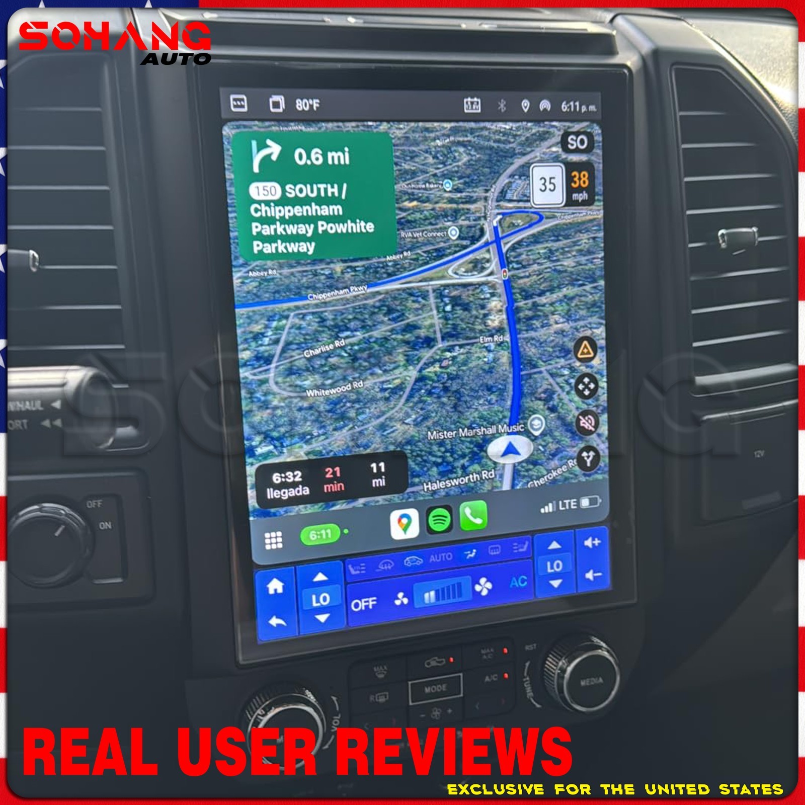 SoHang | 12.1'' Car Radio Stereo CarPlay For Ford F150 F250 F350 Tesla Style GPS