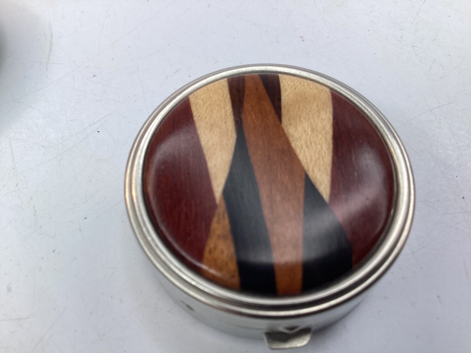 4 Vintage Engraved Sterling Silver Rectangle Pill Box,cloisonné, wood inlay+(B3)