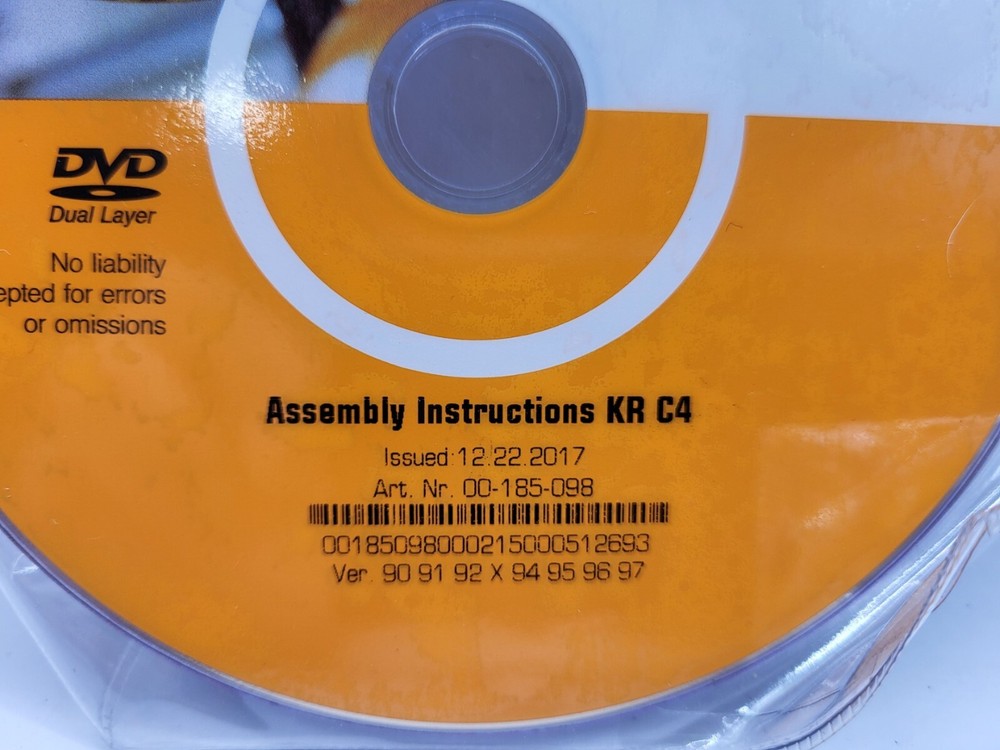 KUKA ASSEMBLY INSTRUCTIONS KR C4, DVD, 0369G