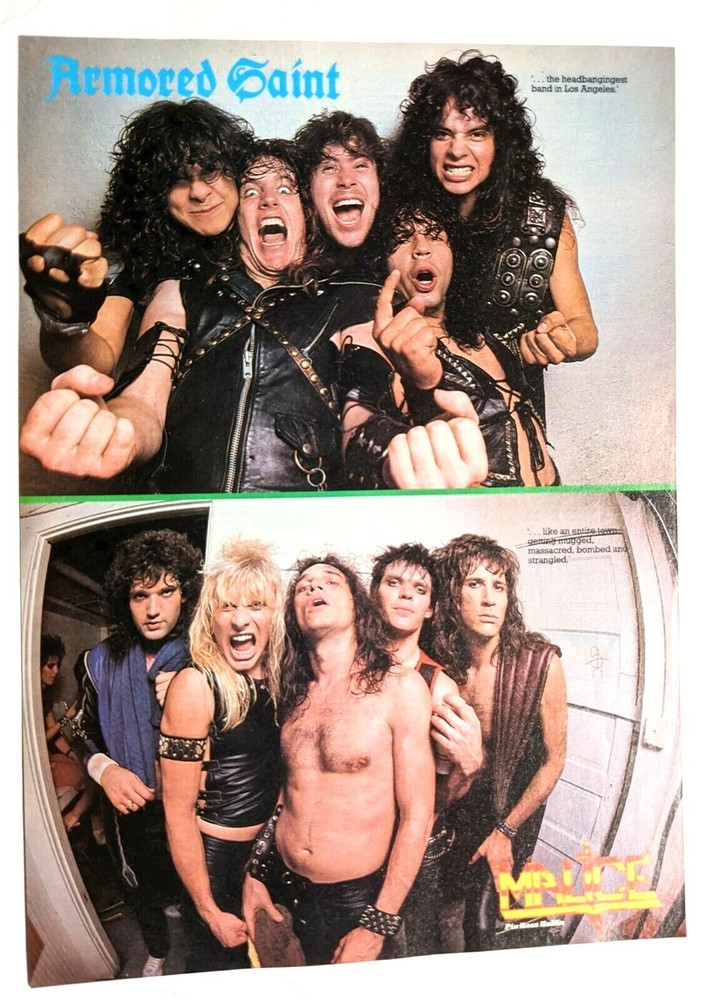 ARMORED SAINT / MALICE / 1980'S BAND MAGAZINE FULL PAGE PINUP POSTER CLIPPING