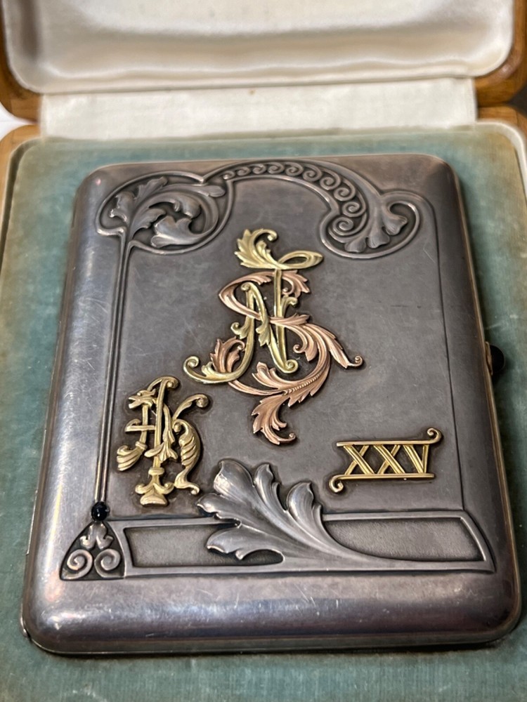 Russian Silver Art Nouveau  Cigarette Case
