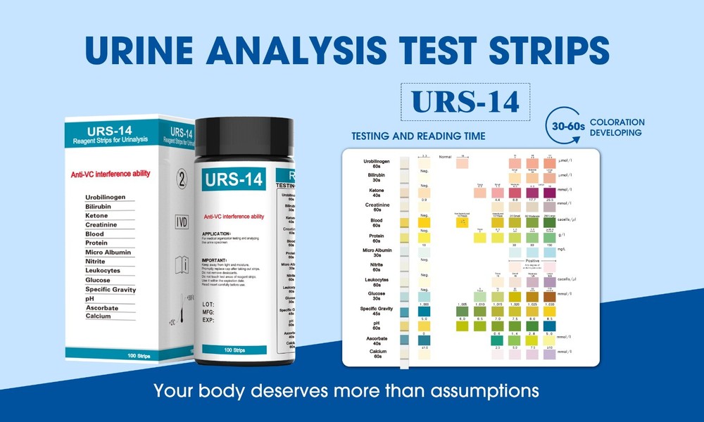 100Pcs Protein Urinalysis 14Parameter Urine PH Test Strips Convenient Quickly