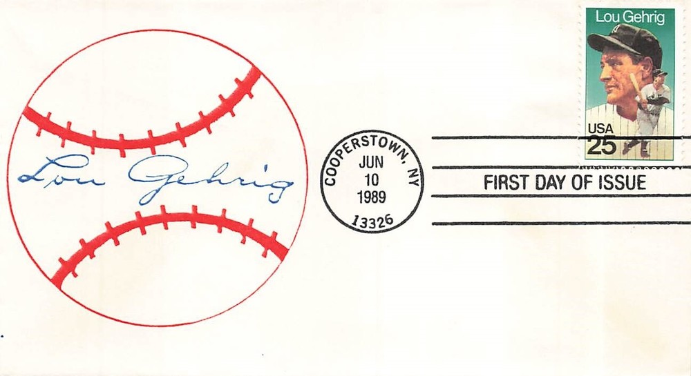 2417 25c LOU GEHRIG - Unknown #2 handmade envelope