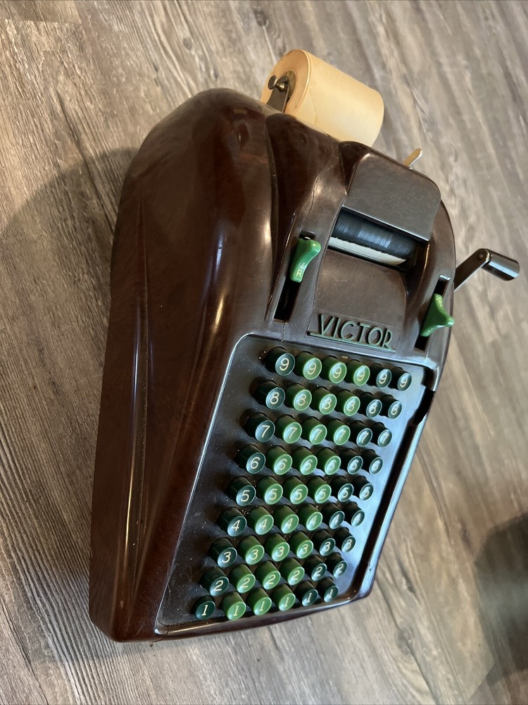 Vintage Victor Adding Subtracting Machine Brown