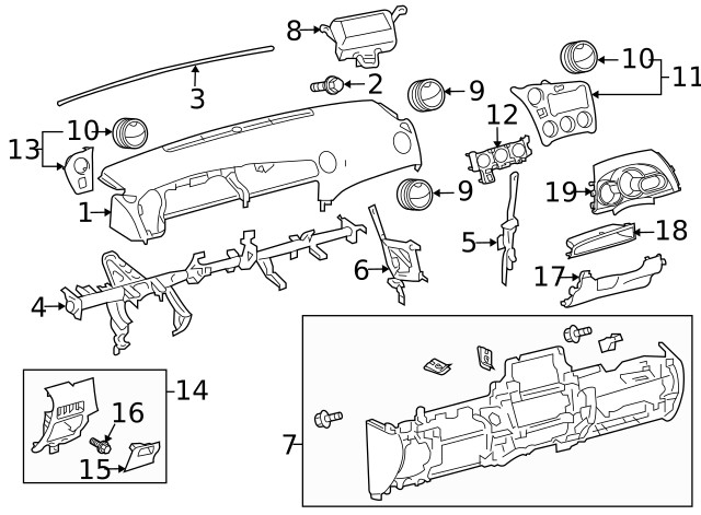Genuine GM Instrument Panel Bolt 19183796