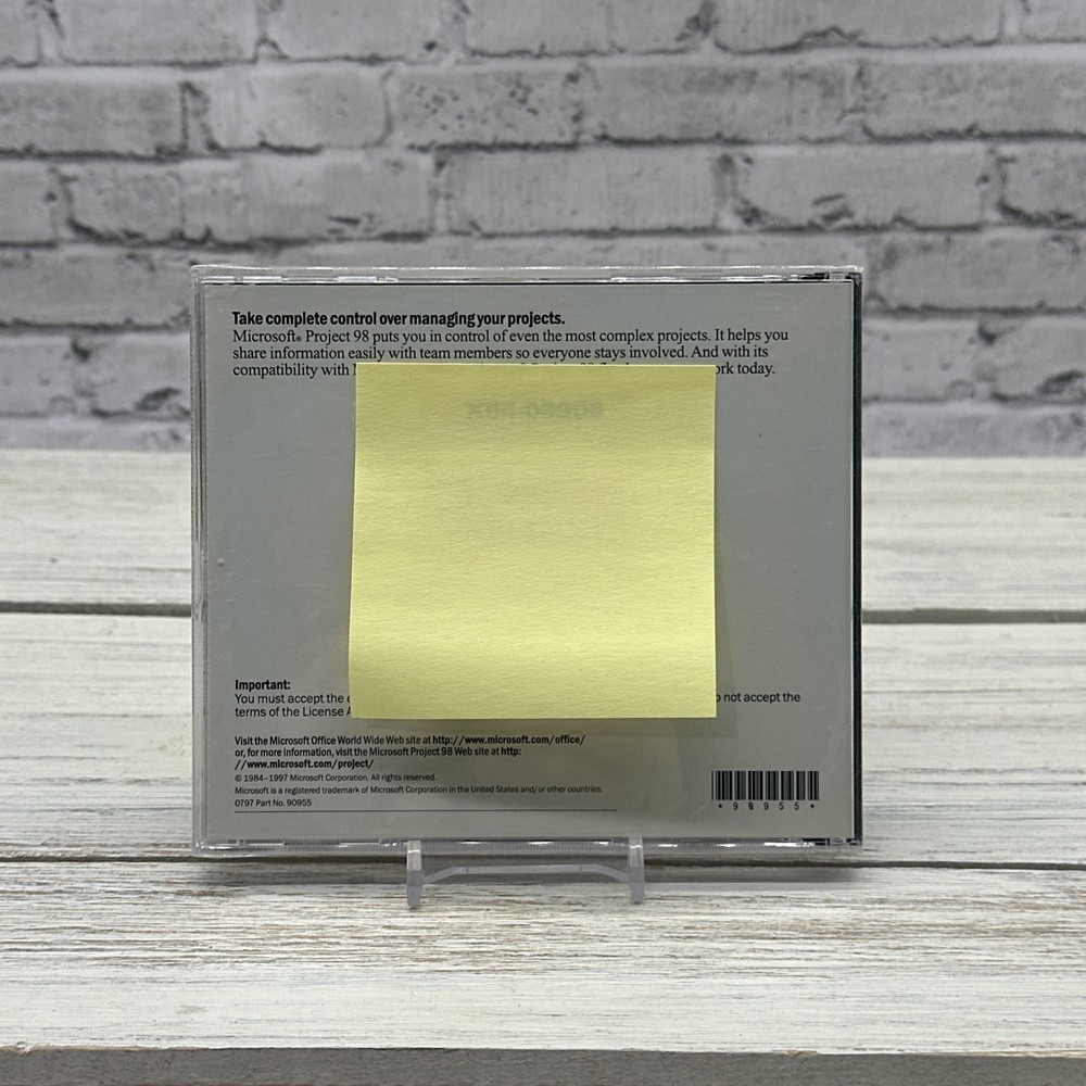 VTG Microsoft Project 98 Project Management Software W/Key FACTORY SEALED