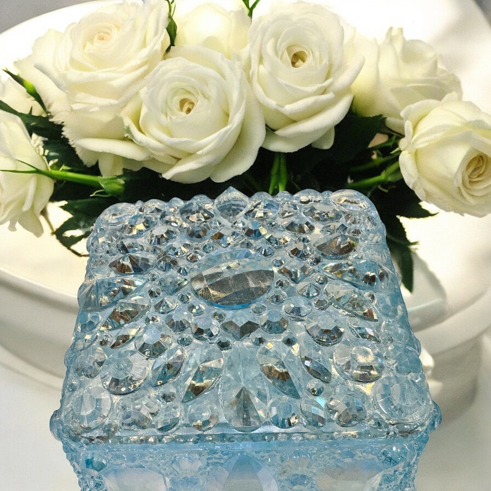 Diamond Facet Trinket Box Silicone Mold For Resin