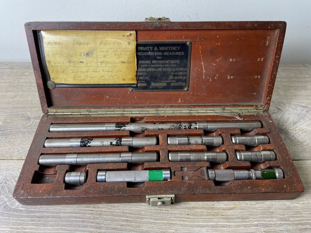 PRATT & WHITNEY USA Precision End Measures & Inside Micrometer Set in Case