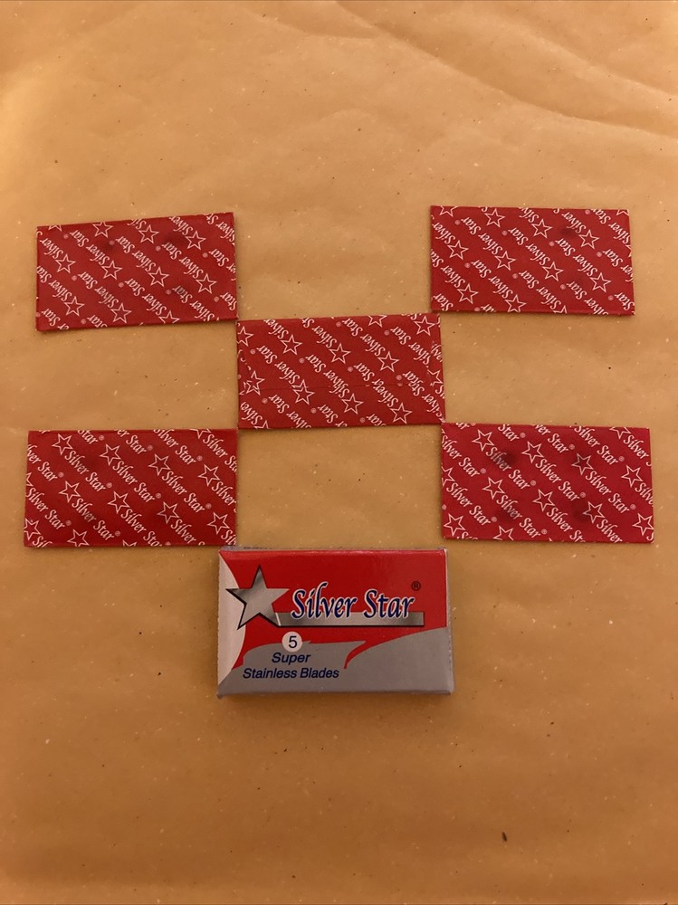 5 Double Edge Razor Blades, Silver Star Super Stainless