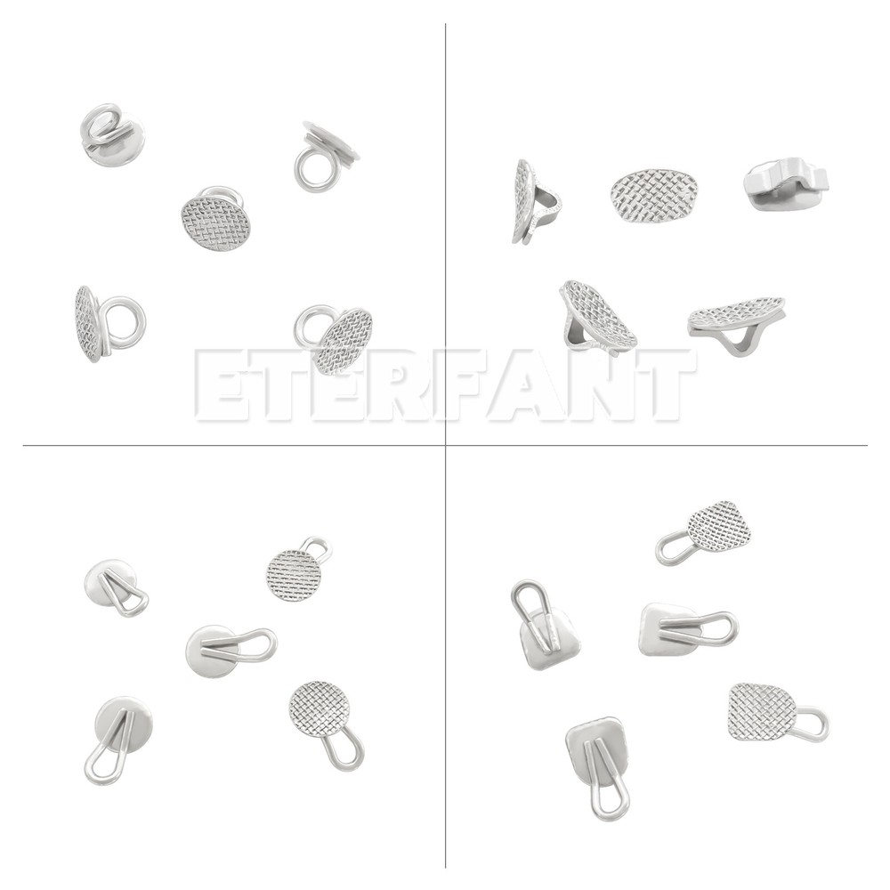 10PCs ETERFANT Dental Orthodontic Lingual Button Bondable Round/Rectangular Base