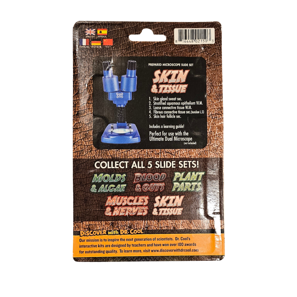Discover With Dr. Cool Prepared Microscope Slide Set - Skin & Tissue
