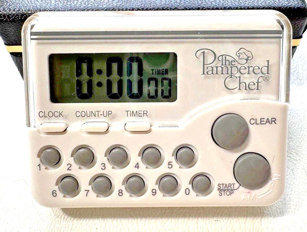 Pampered Chef Hand Held Digital Timer C01Q63 Magnetic Back Tested Working