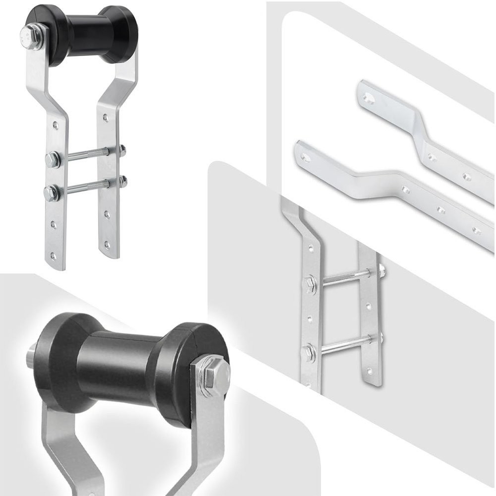 Updated 5" Boat Trailer Rollers with Brackets Black Adjustable Keel Roller Ass.