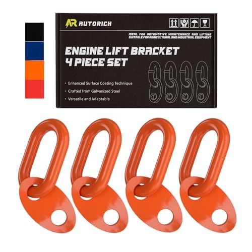 7100 Lifting Bracket Set for Engine - 4 Heavy-Duty Engine Lift Bracket Orange