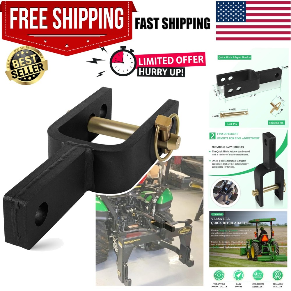 Powder-Coated Quick Hitch Adapter – Adjustable for Maximum Tractor Compatibility