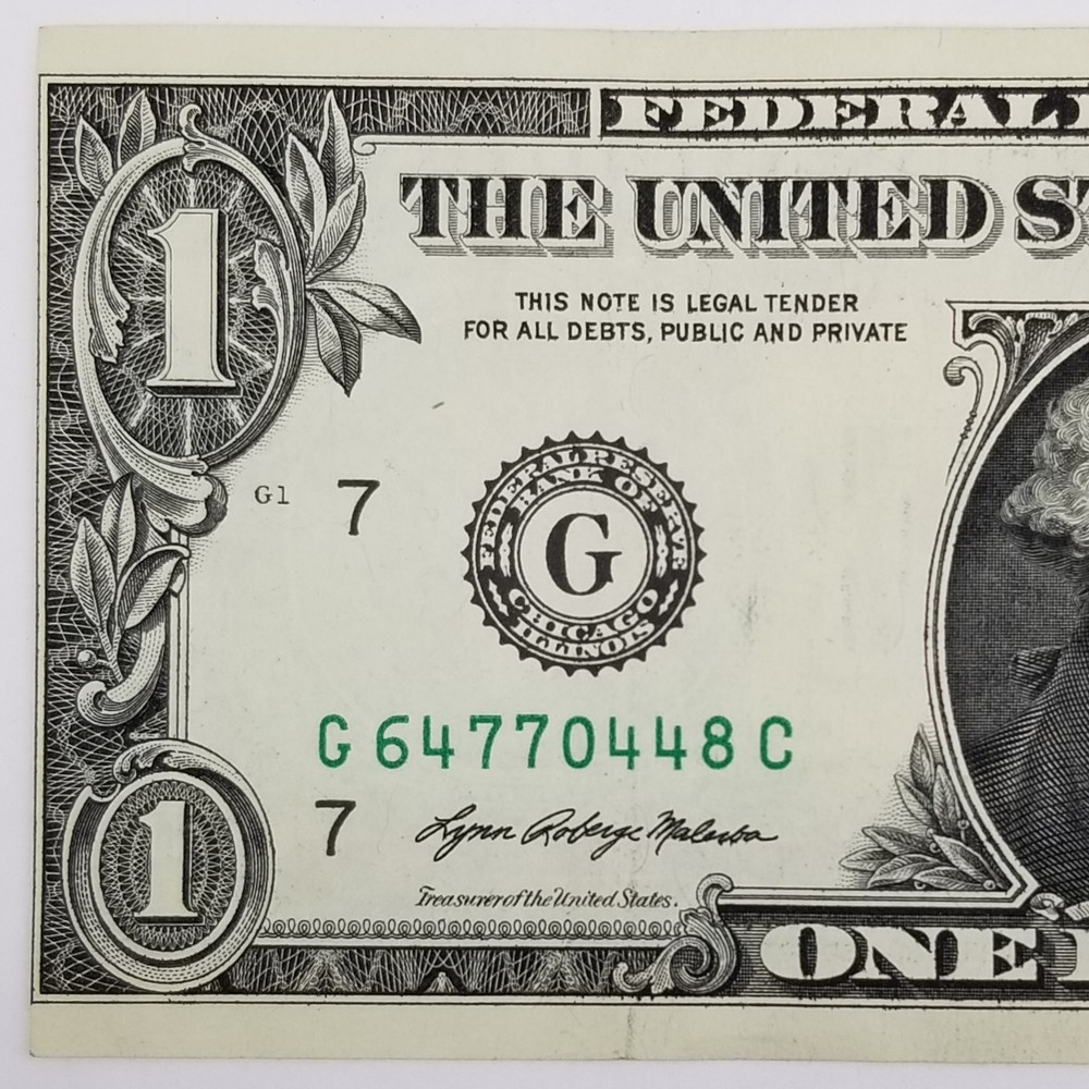 Federal Reserve Note MISALIGNMENT ERROR MISCUT $1 Dollar Chicago 2021