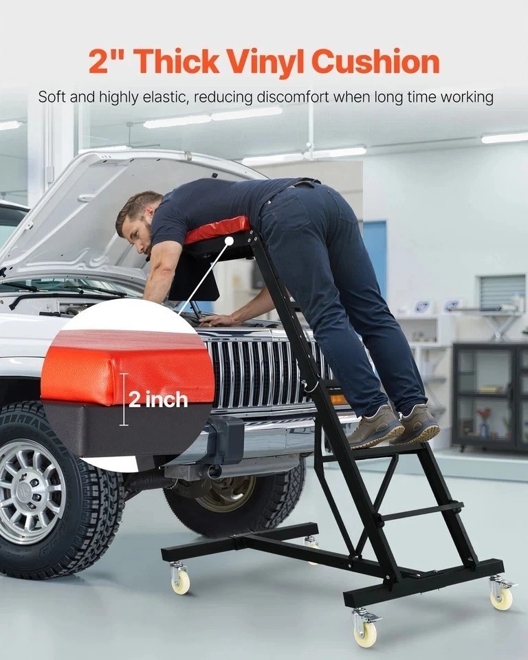 Automotive Topside Creeper 400LBS Adjustable Height Movable with 4 Wheels