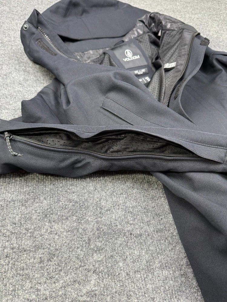 Volcom Men’s Snow Jacket Zip Tech Performance Waterproof Black Ski Coat