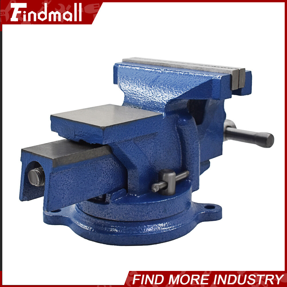Findmall 5" Bench Vise with Anvil Swivel Locking Base Table Top Clamp Heavy Vice